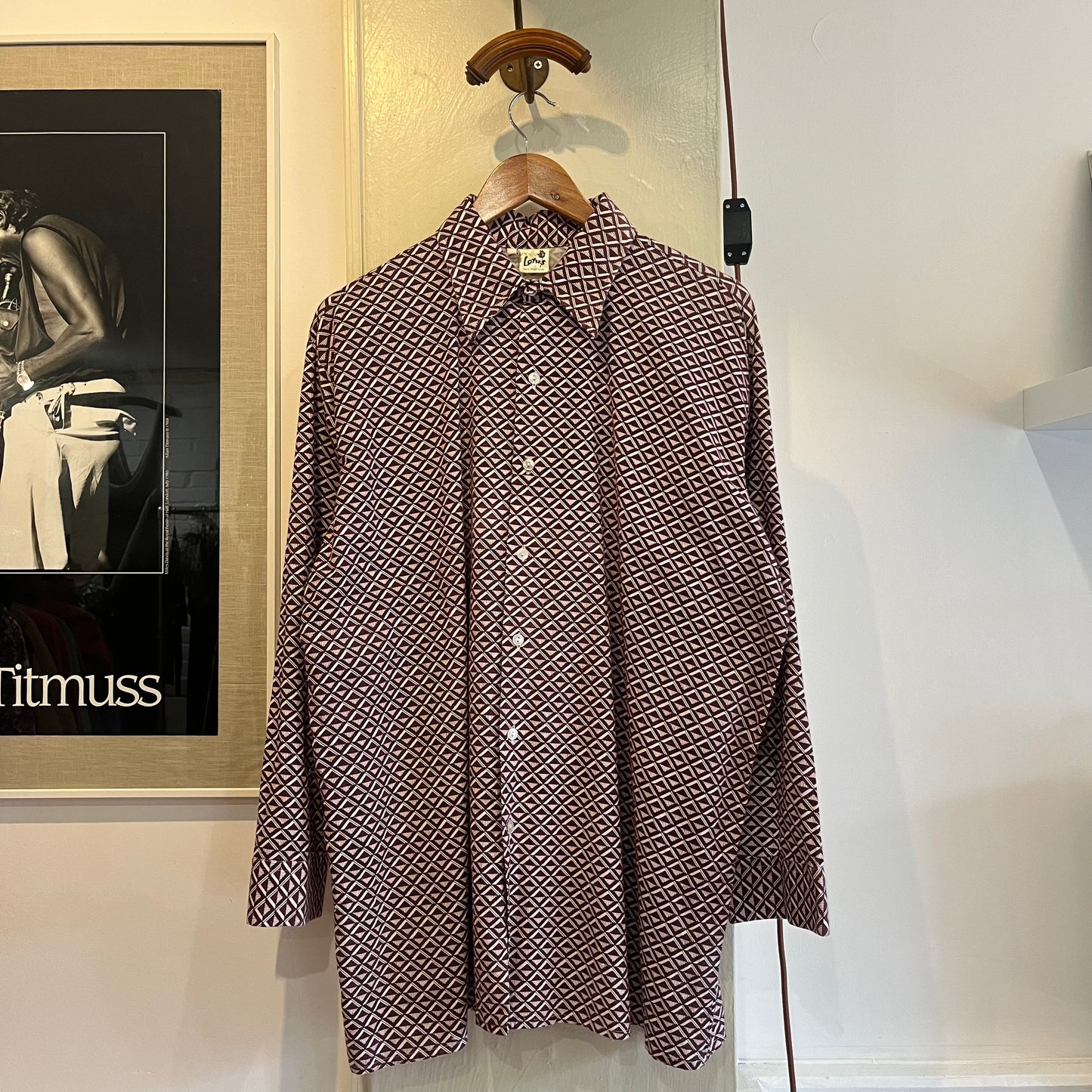 1970s European Patterned Button Up Shirt