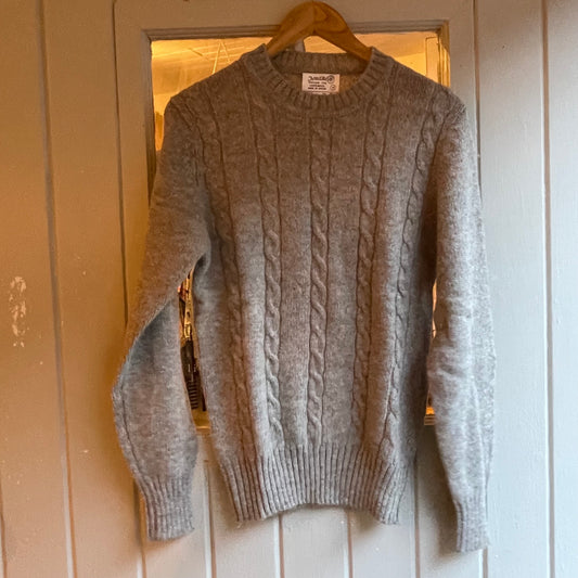 1980s Beige Dead Stock Wool Cable Knitted jUmper
