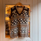 1970s 1980s Wool Hand Knitted Patterned Tank Top Vest