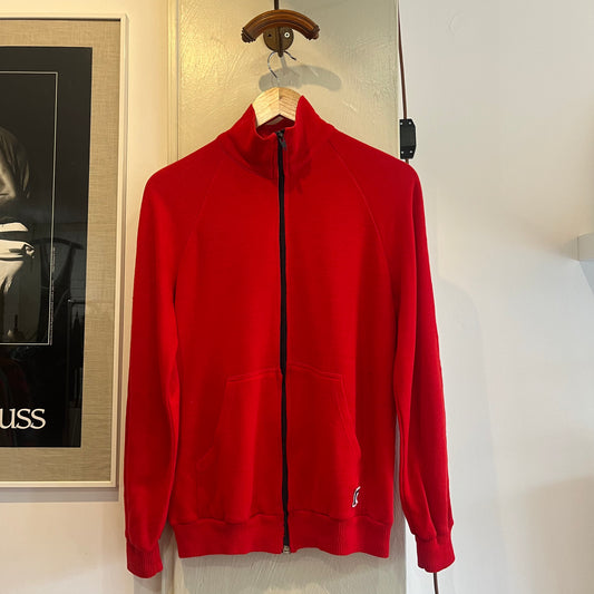 1980s Red Zip Up Track Top