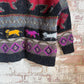 1980s Black Patterned Knitted Jumper