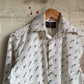 1970S White Dickens Graphic Button Shirt