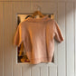 1960s Italian Peach Knitted Stripe Shirt Top