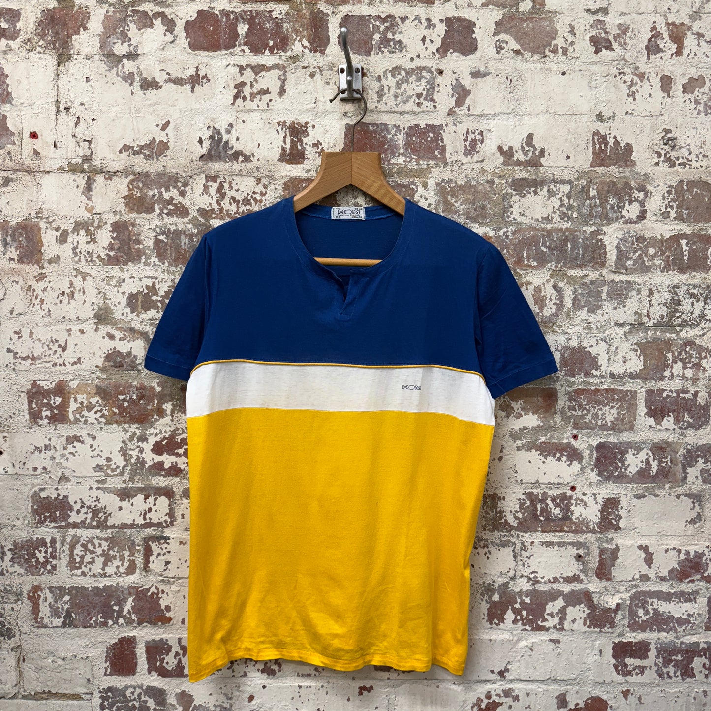 1980s Blue Italian Cotton Shirt Top