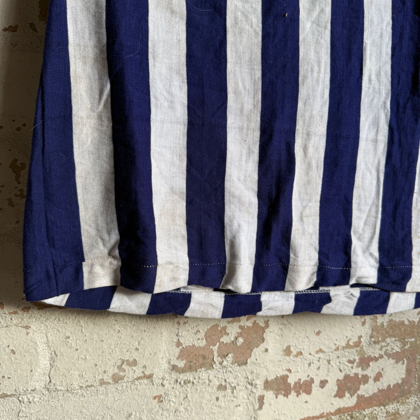 1970s Blue and White Stripe Vest Top