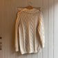 1980s Cream Cable Knitted Cardigan Jumper