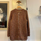 1970s Brown Wool Knitted Zip Up Cardigan Jumper