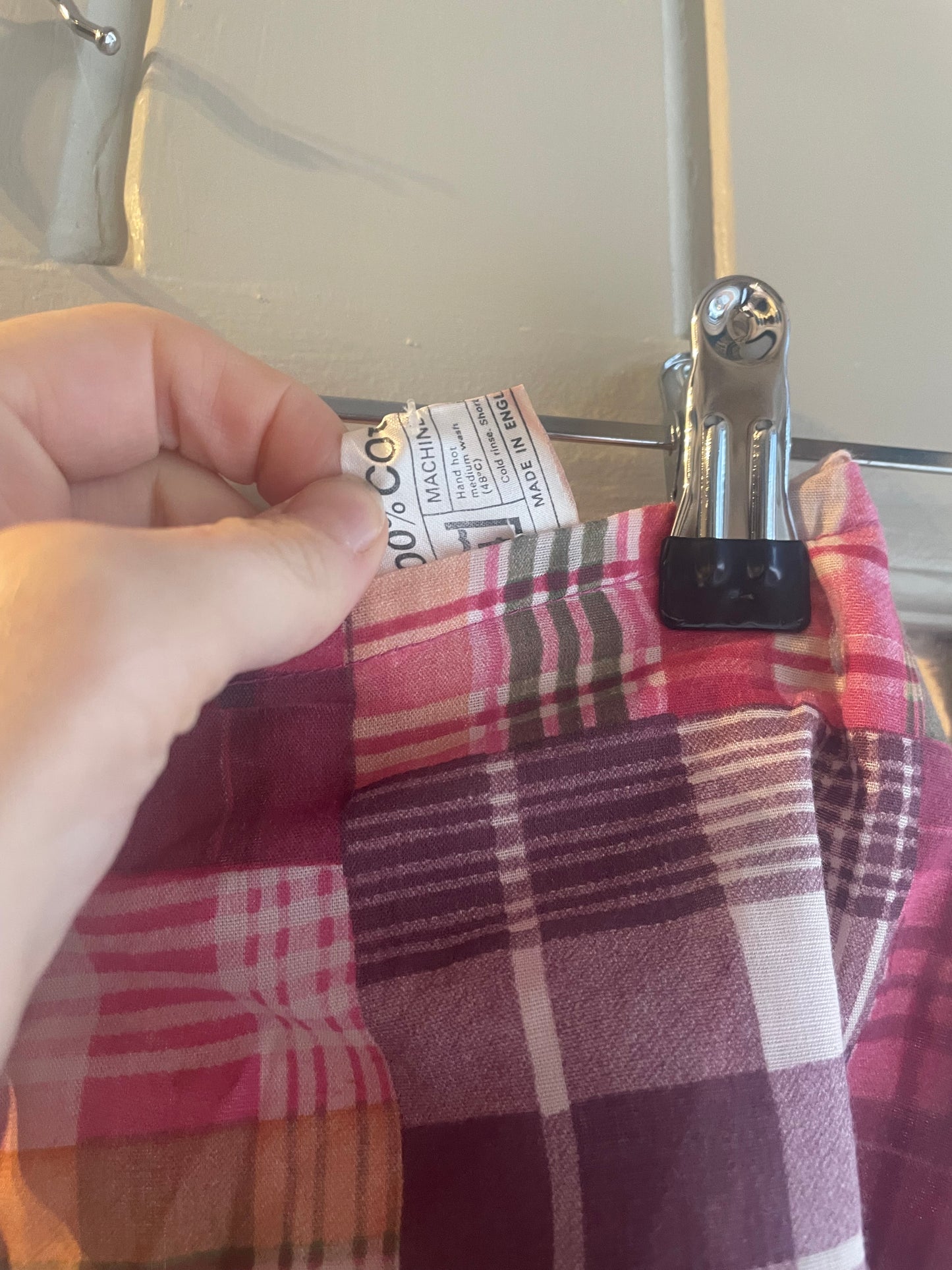 1970s Multi Coloured Checked Patchwork Skirt