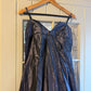 1940s Dark Purple Long Evening Dress