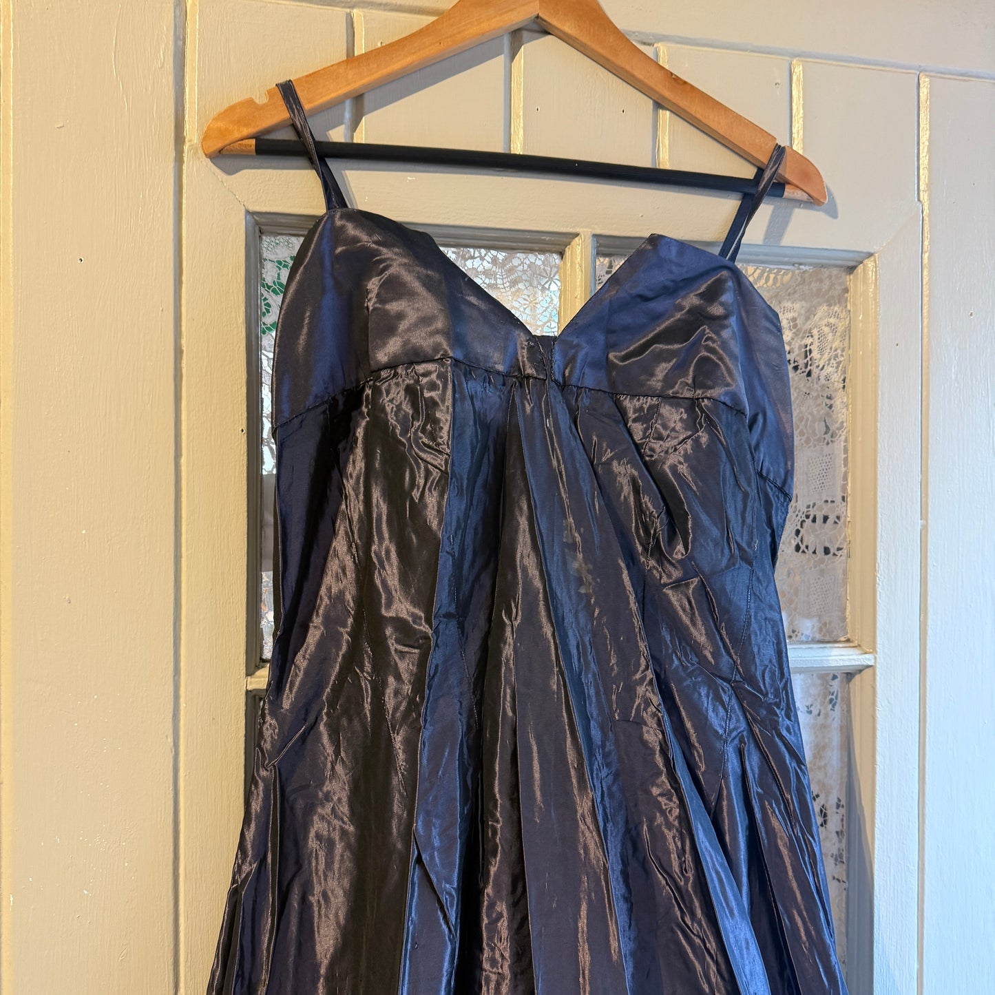 1940s Dark Purple Long Evening Dress