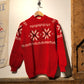 1960s Red Wool Knitted Jumper