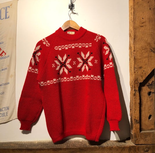 1960s Red Wool Knitted Jumper