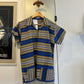 1970s Greek Cotton Striped Smock Zip Shirt