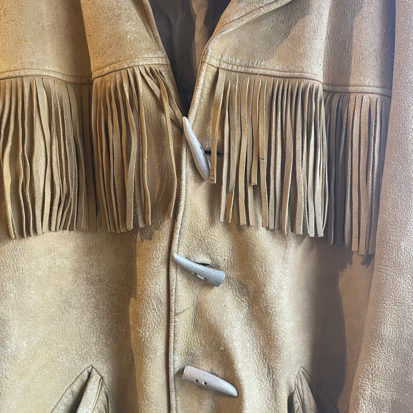 1950s Beige Wester Tassel Leather Jacket