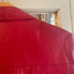1970s Red Leather Button Long Jacket