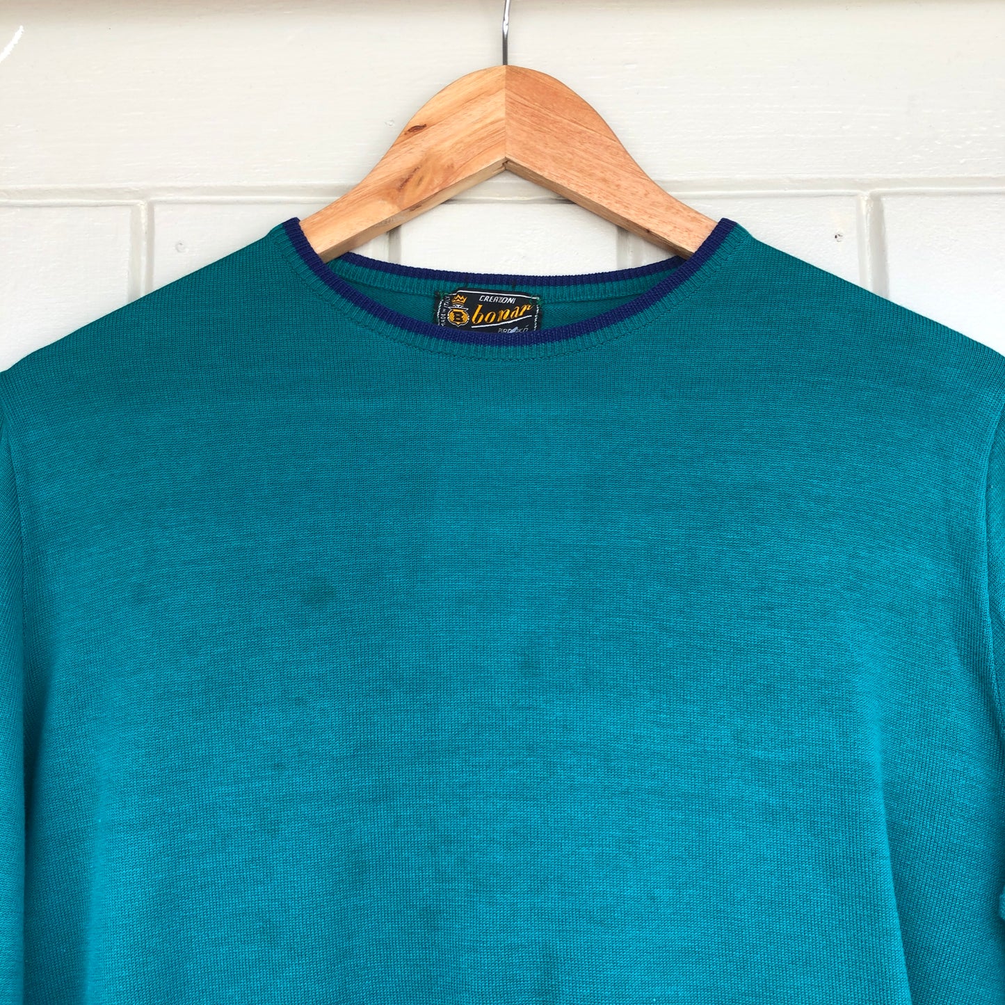 1970s Turquoise Italian Knitted Jumper