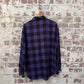 1980s Purple Checkered Western Shirt
