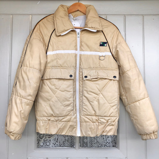 1970s Beige Puffer Cotton Padded Jacket