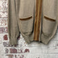 1970s Beige Italian Knitted Suede Zip Up Track Top Jumper