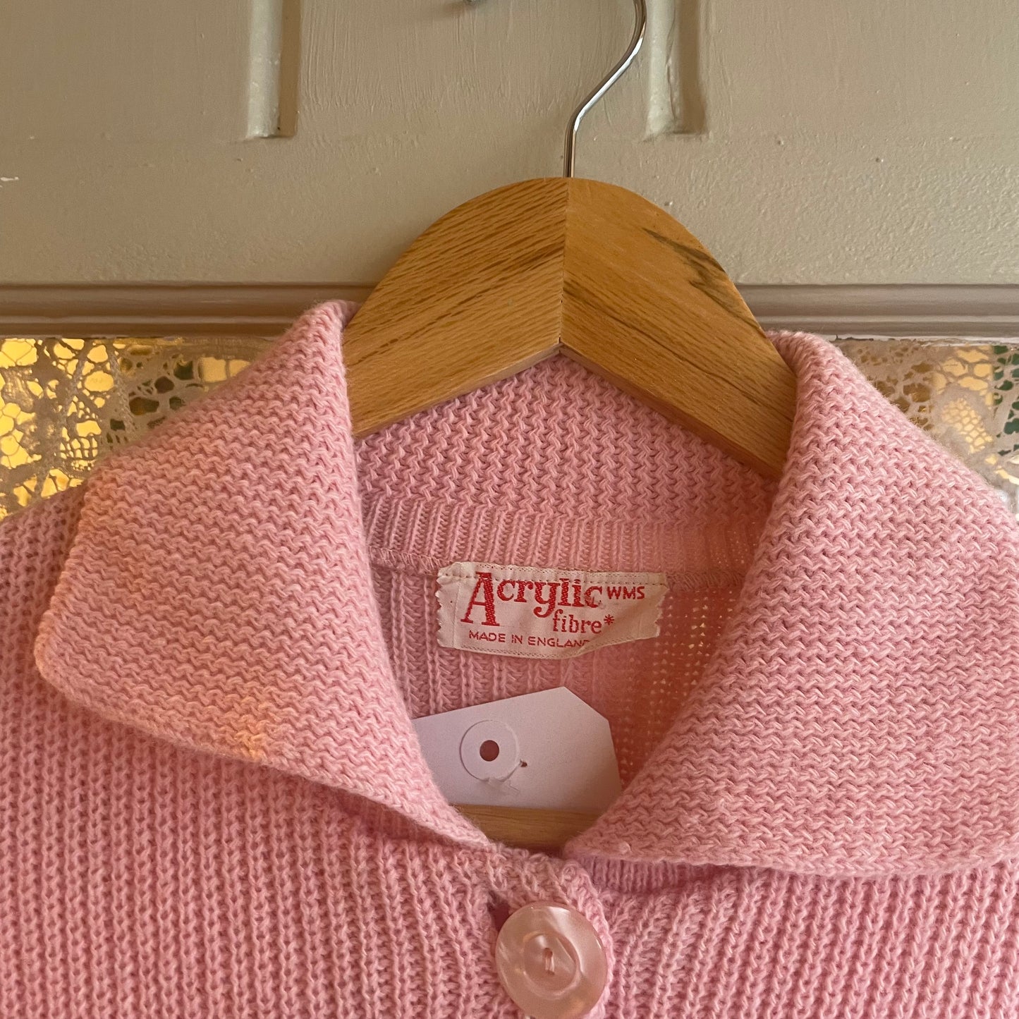 1950s Pink Knitted Cardigan Jumper