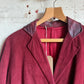 1970s Red Leather Suede Long Coat Jacket