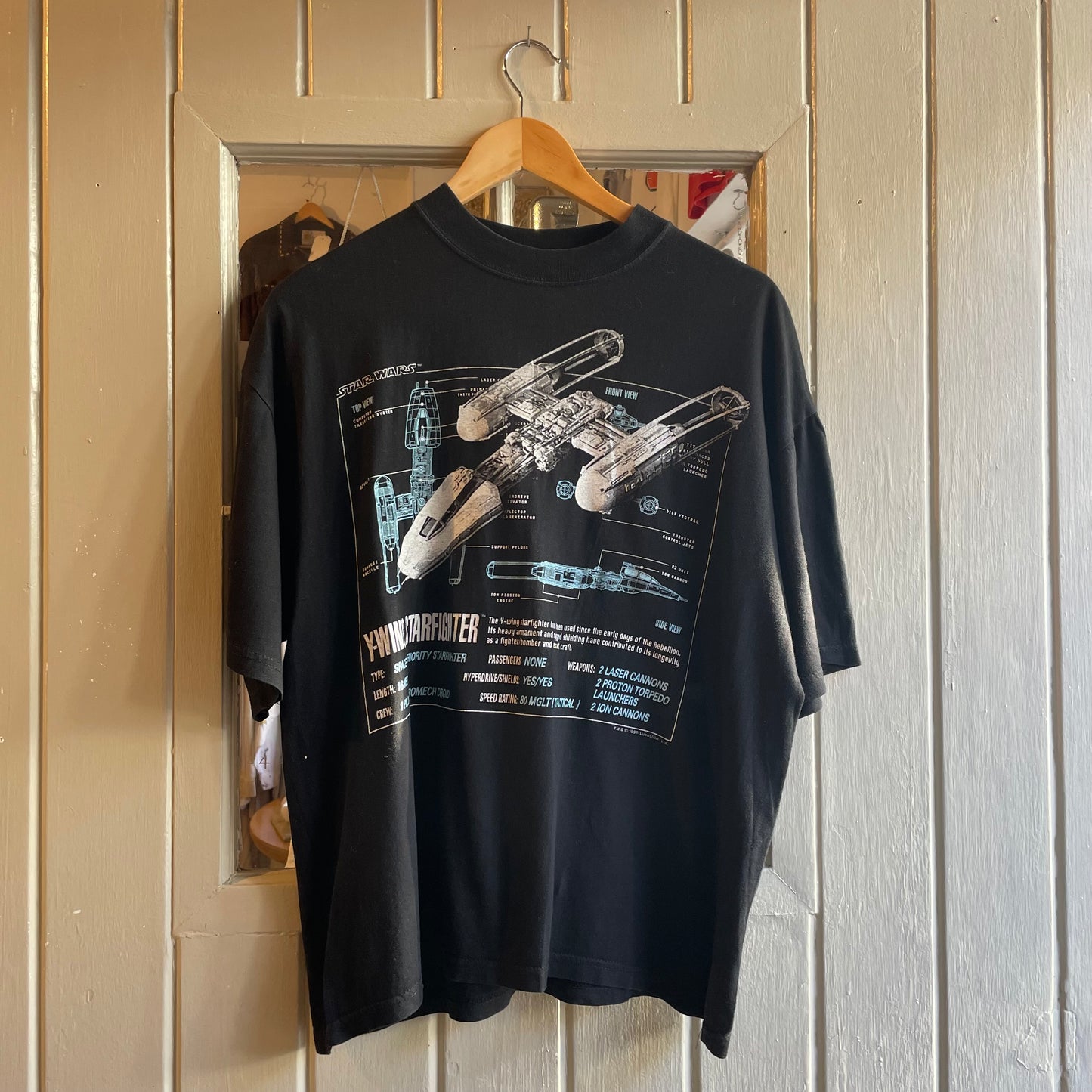 1990s Black Star Wars Graphic T-shirt
