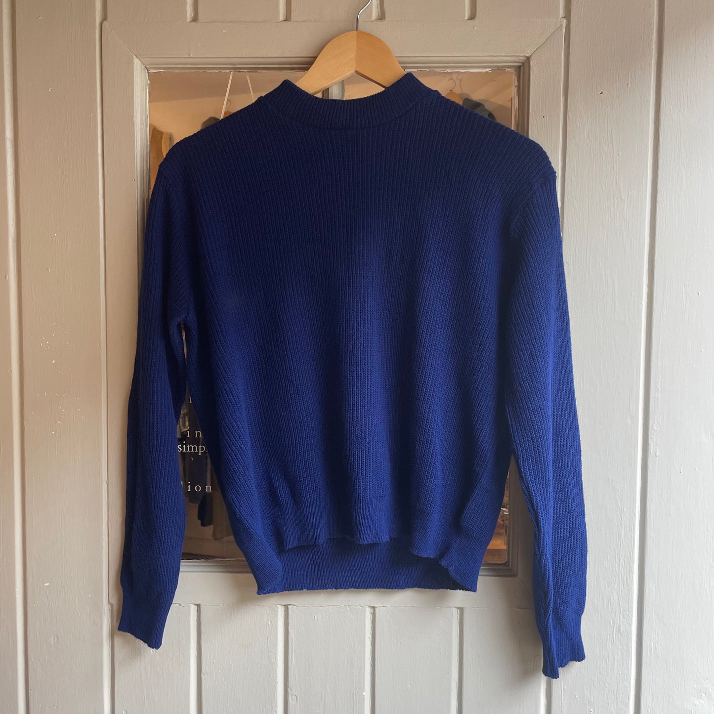 1960s Navy Knitted Round Neck Jumper