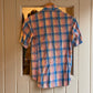 1970s Pink and Blue Flannel Checkered Shirt