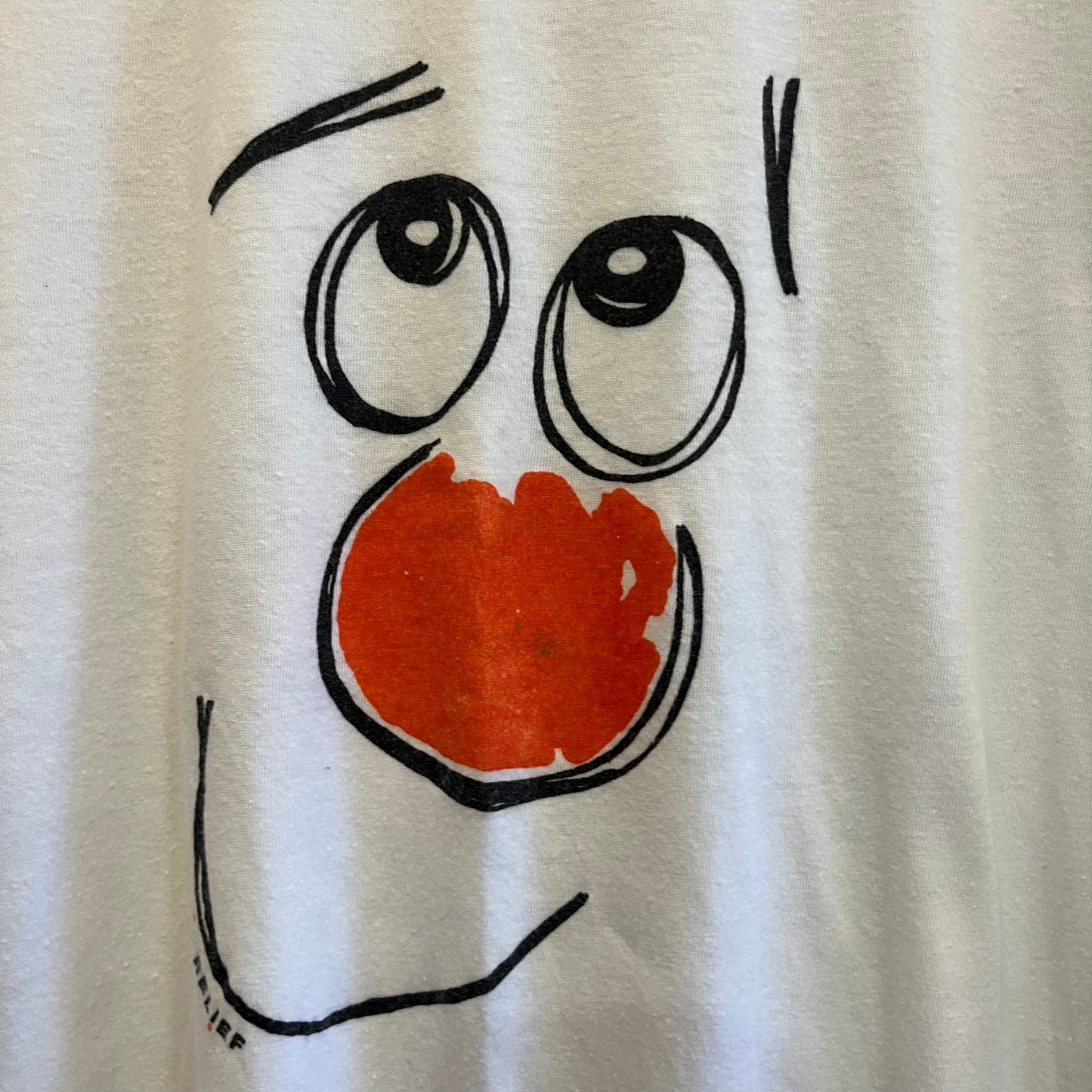 1980s White Graphic Comic Relief T-shirt