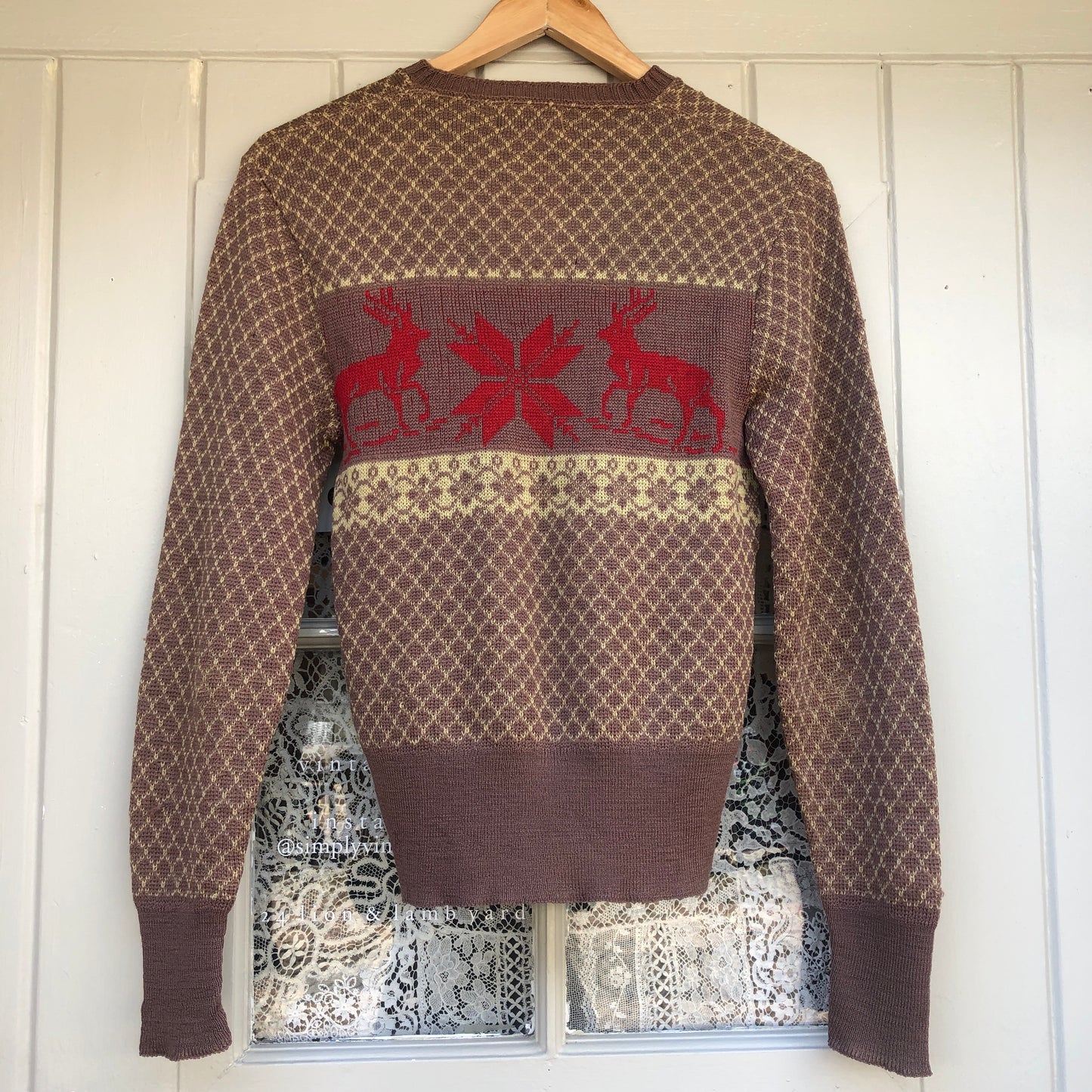 1940s Brown Winter Knit Jumper