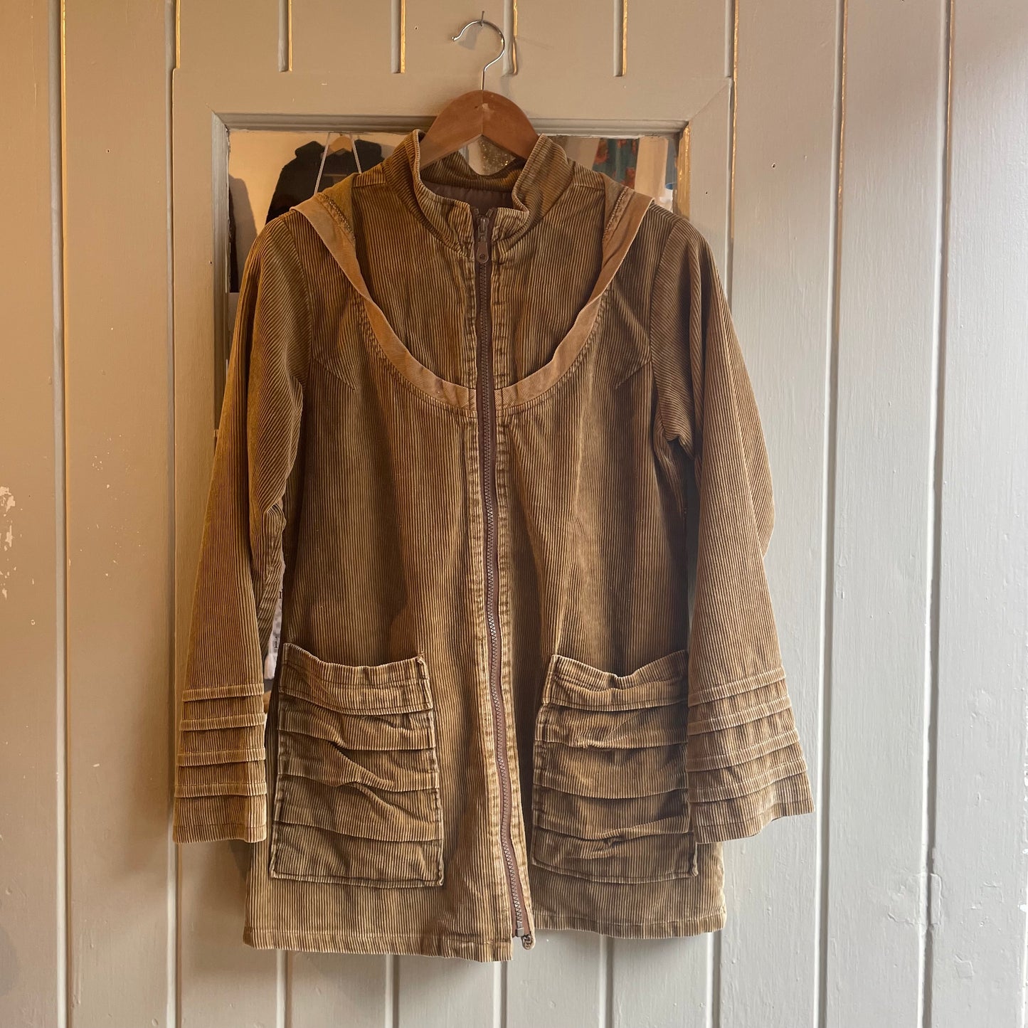 1990s Beige Corduroy Hooded Jacket