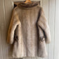 1950s Beige Faux Fur Teddy Boy Coat