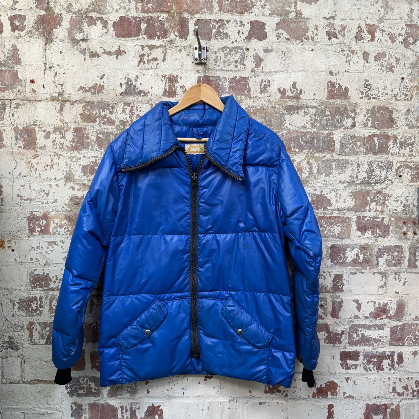 1980s Blue Down Fill Mountain Equipment Puffer Jacket Coat
