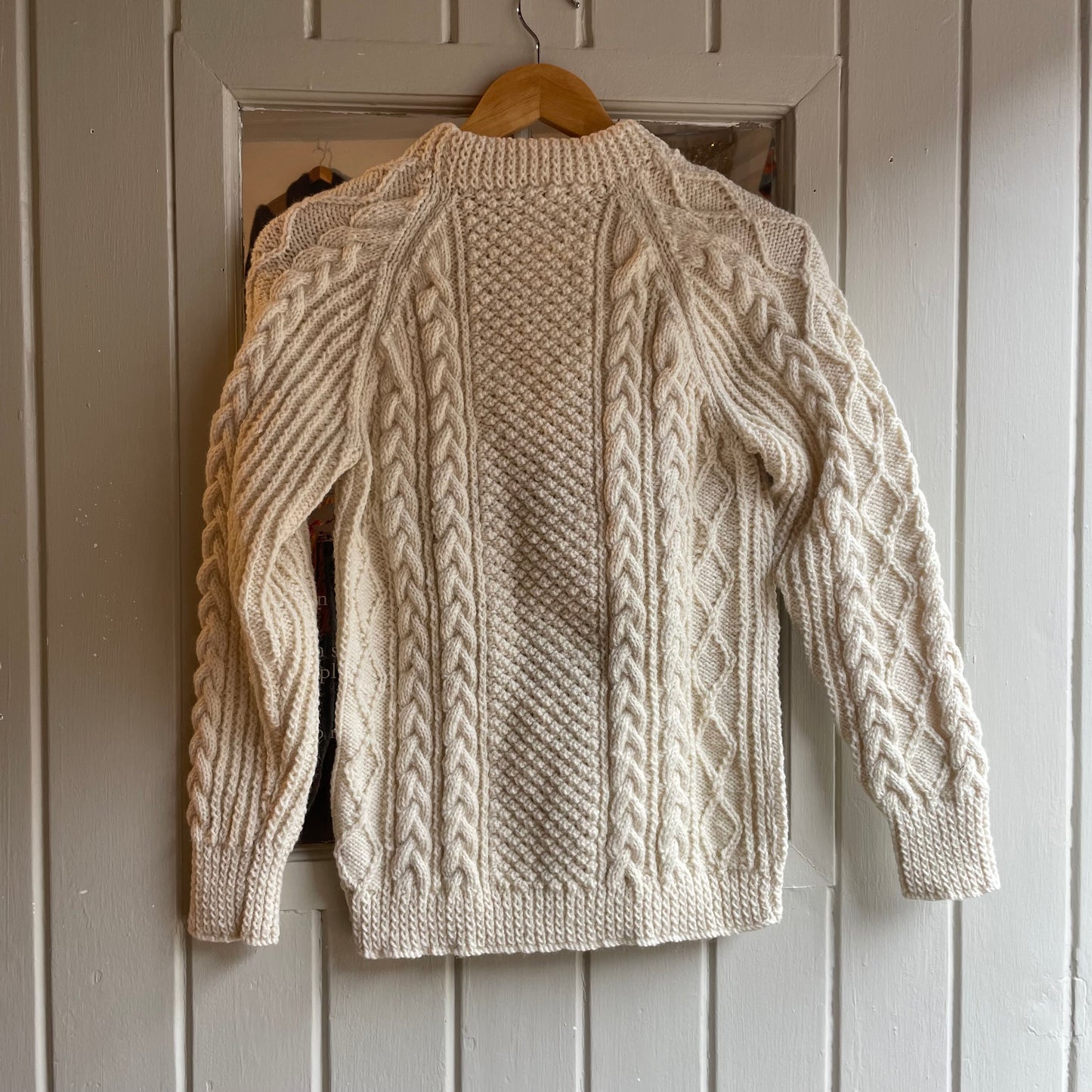 1980s Wool Cream Cable Knitted Jumper