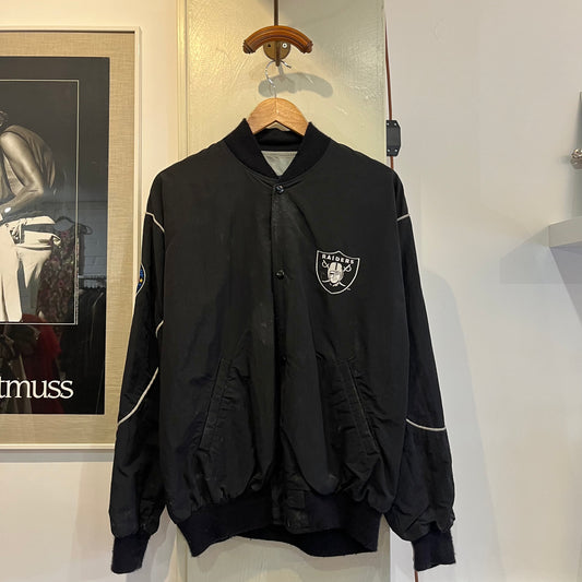 1990s Starter Black Raiders Bomber Jacket