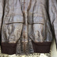 1970s Dark Brown Leather Bomber Jacket