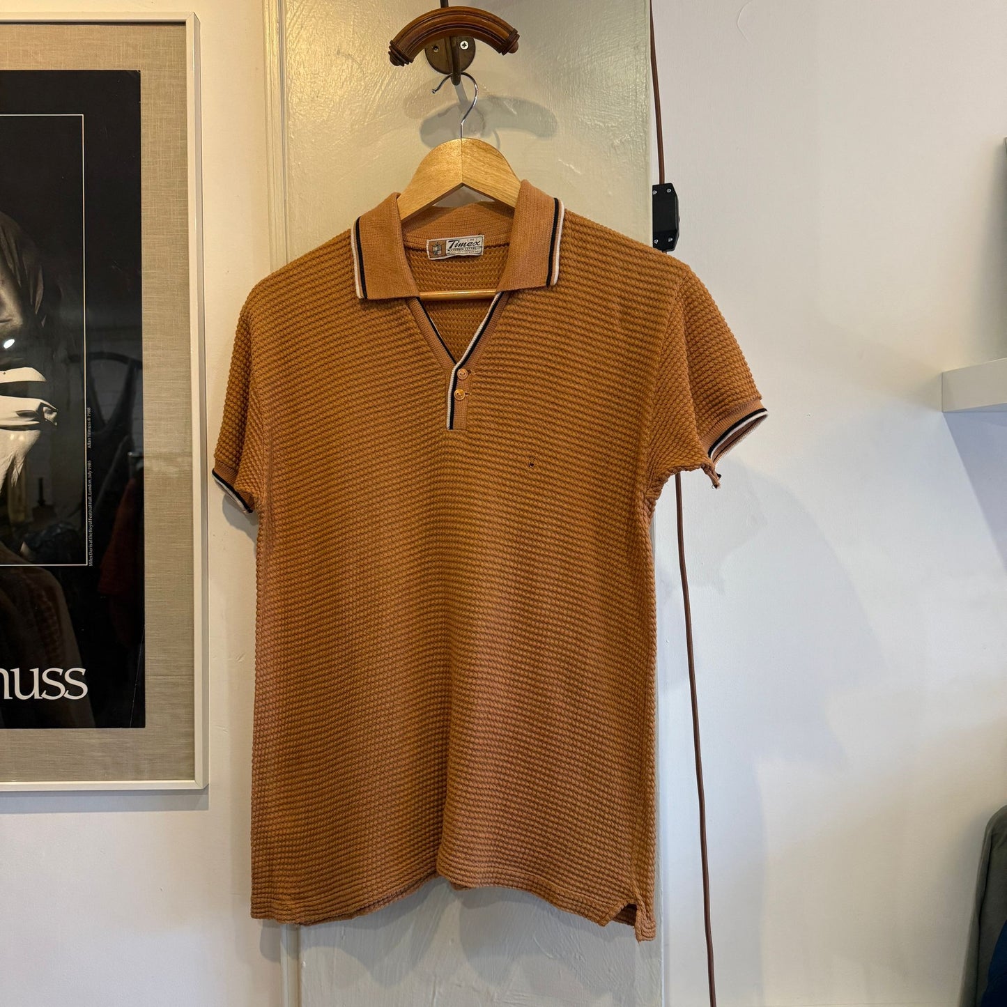 1960s Orange Timex British Leisure Polo Shirt Top