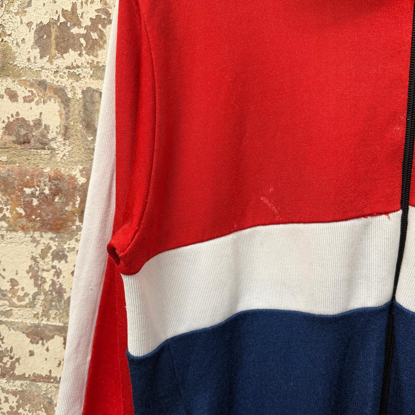 1980s Red Zip Up Track Top