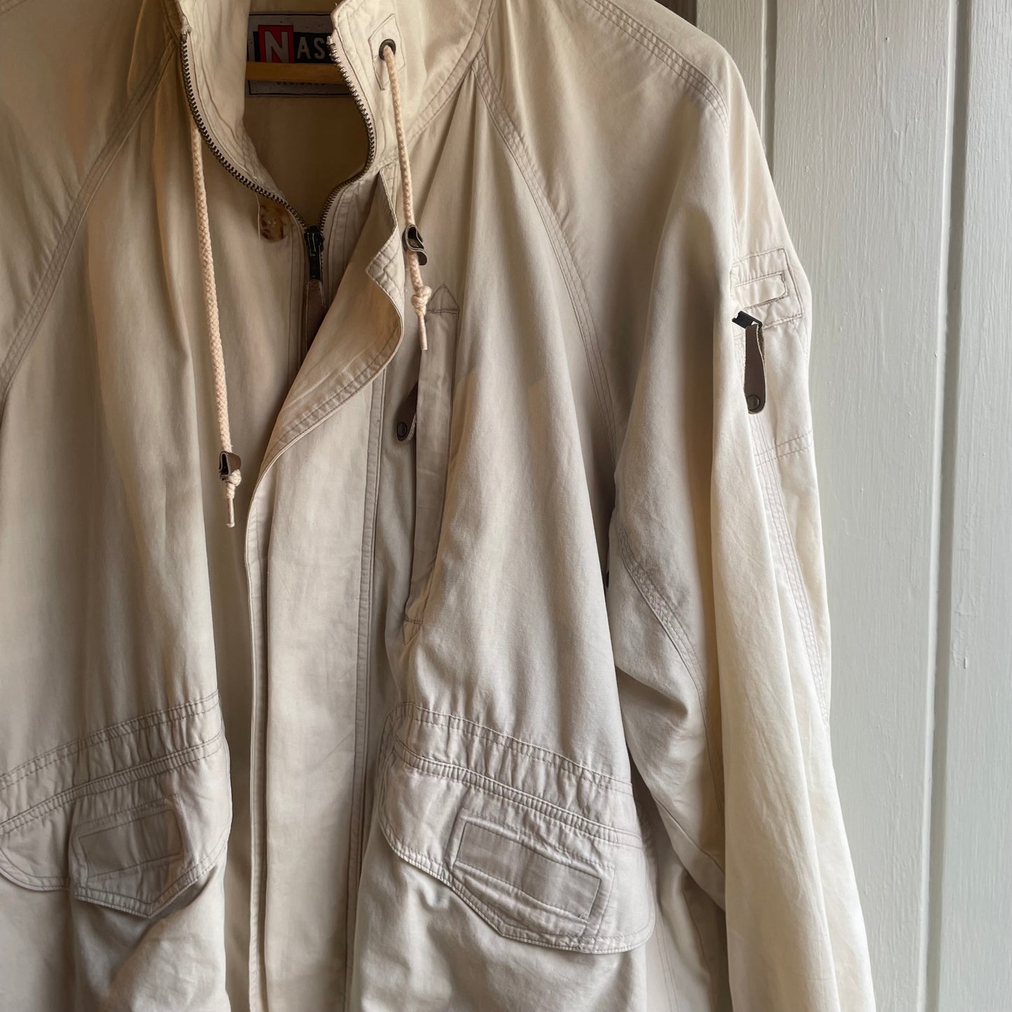 1980s Beige Cotton Utility Jacket