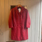 1970s Red Leather Button Long Jacket