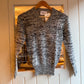 1980s Grey and Black V-Neck Wool Jumper