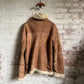 1970s Brown Leather Shearling Coat Jacket