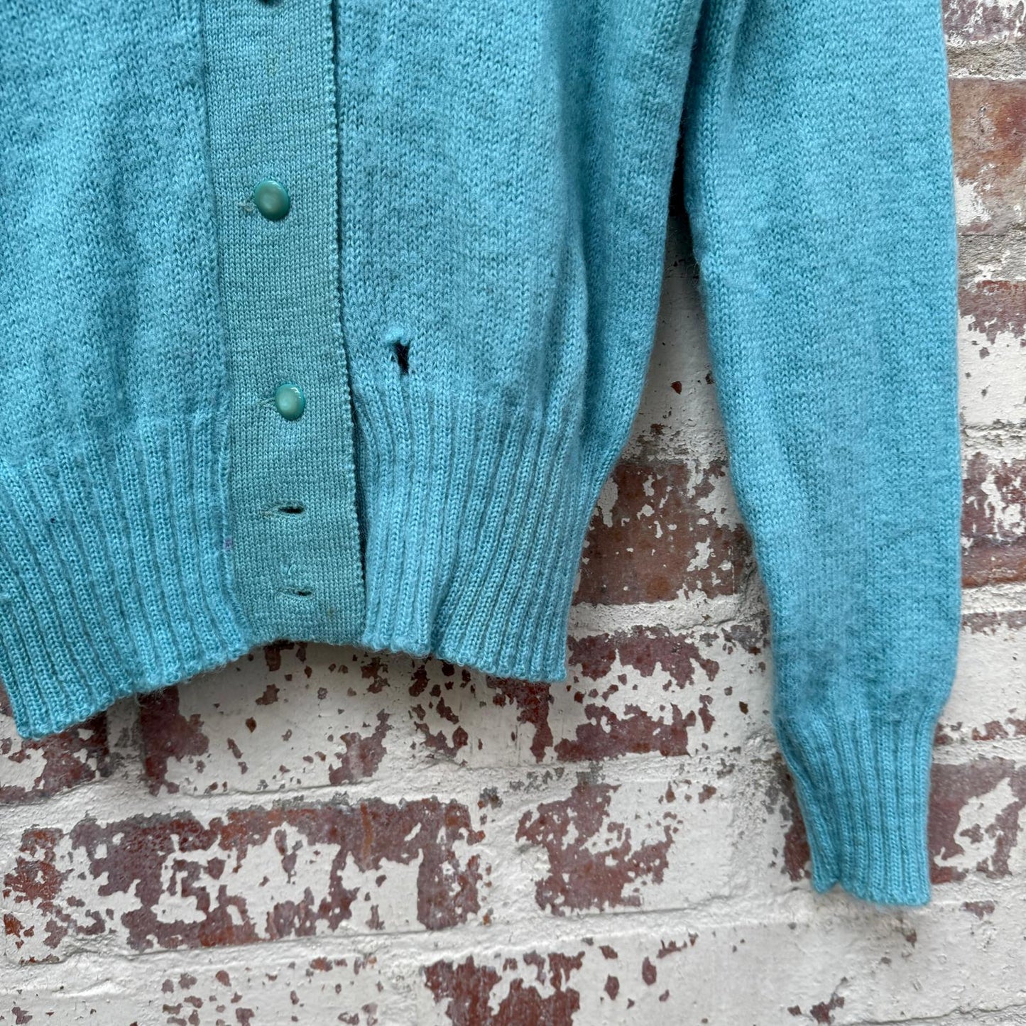1960s Turquoise Blue Knitted Cardigan