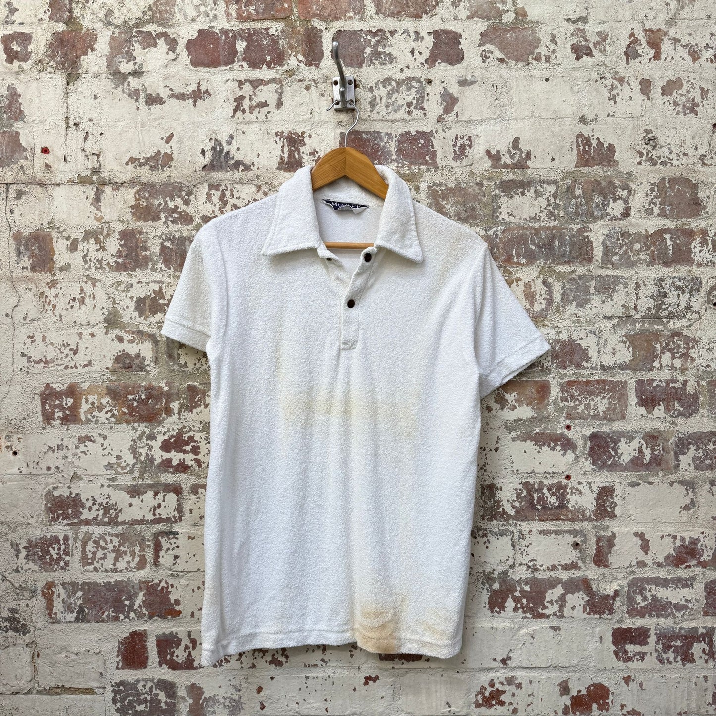 1970s White Morley Towelling Leisure Shirt