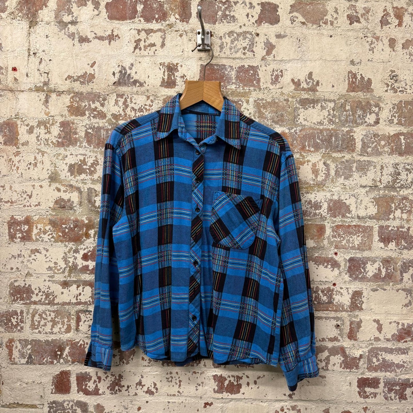 1980s Blue St Michaels Checkered Button Up Shirt