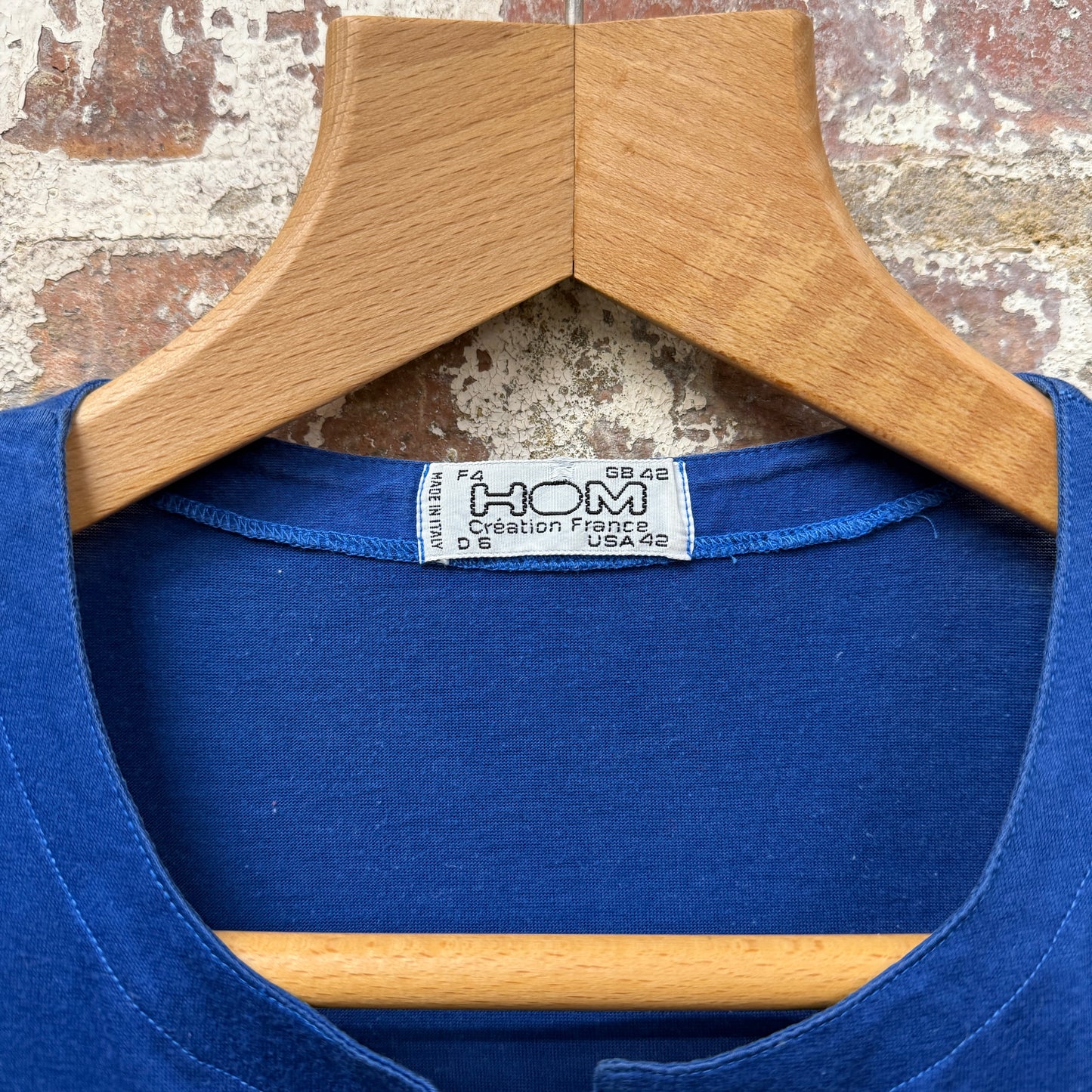 1980s Blue Italian Cotton Shirt Top