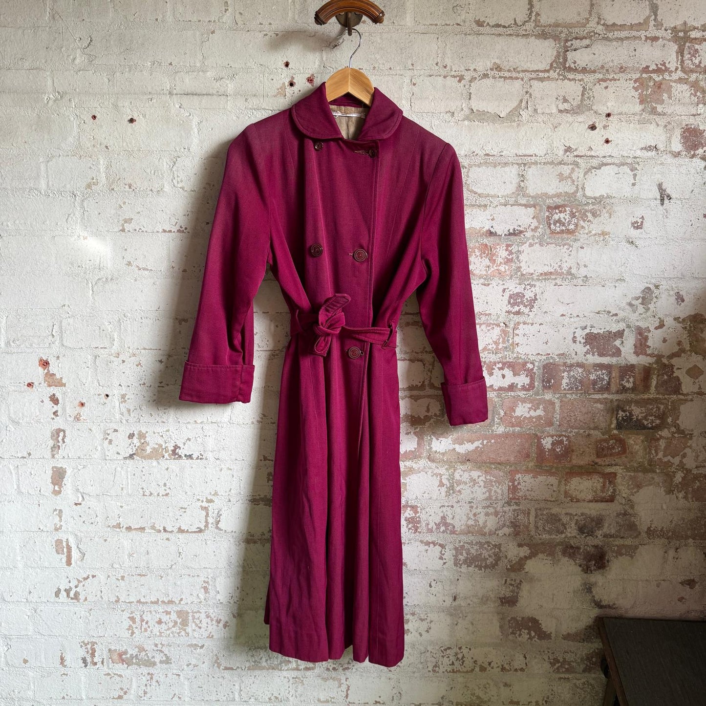 1940s Maroon CC41 Gaberdine Mac Jacket