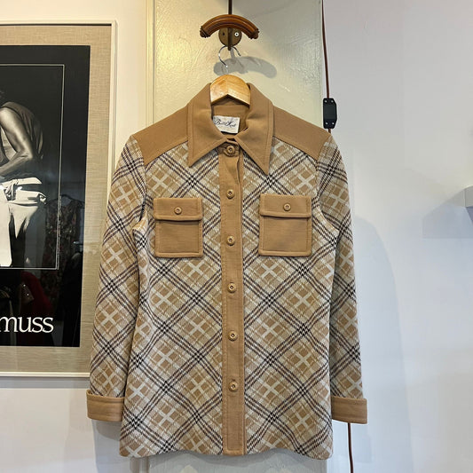 1970s Beige Button Up Shirt