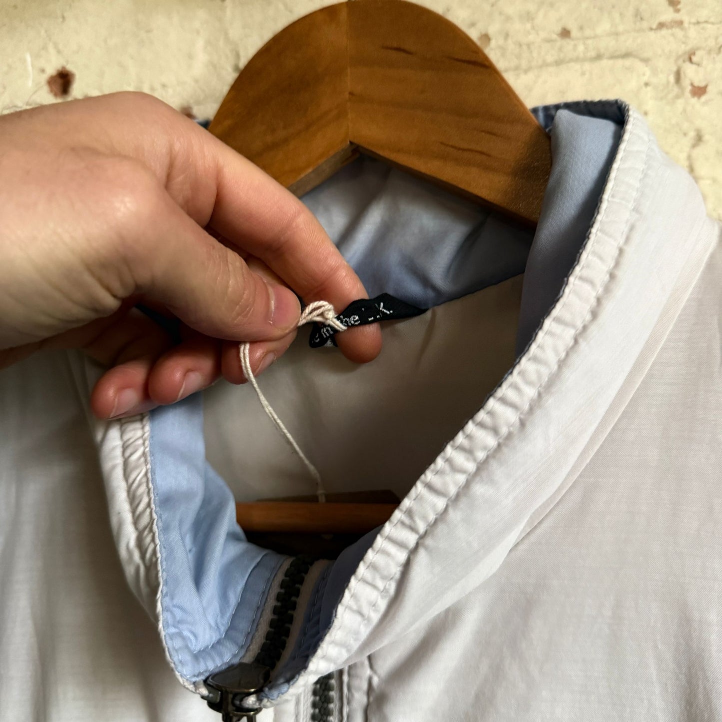 1980s White British Stripe Patterned Gillet Jacket