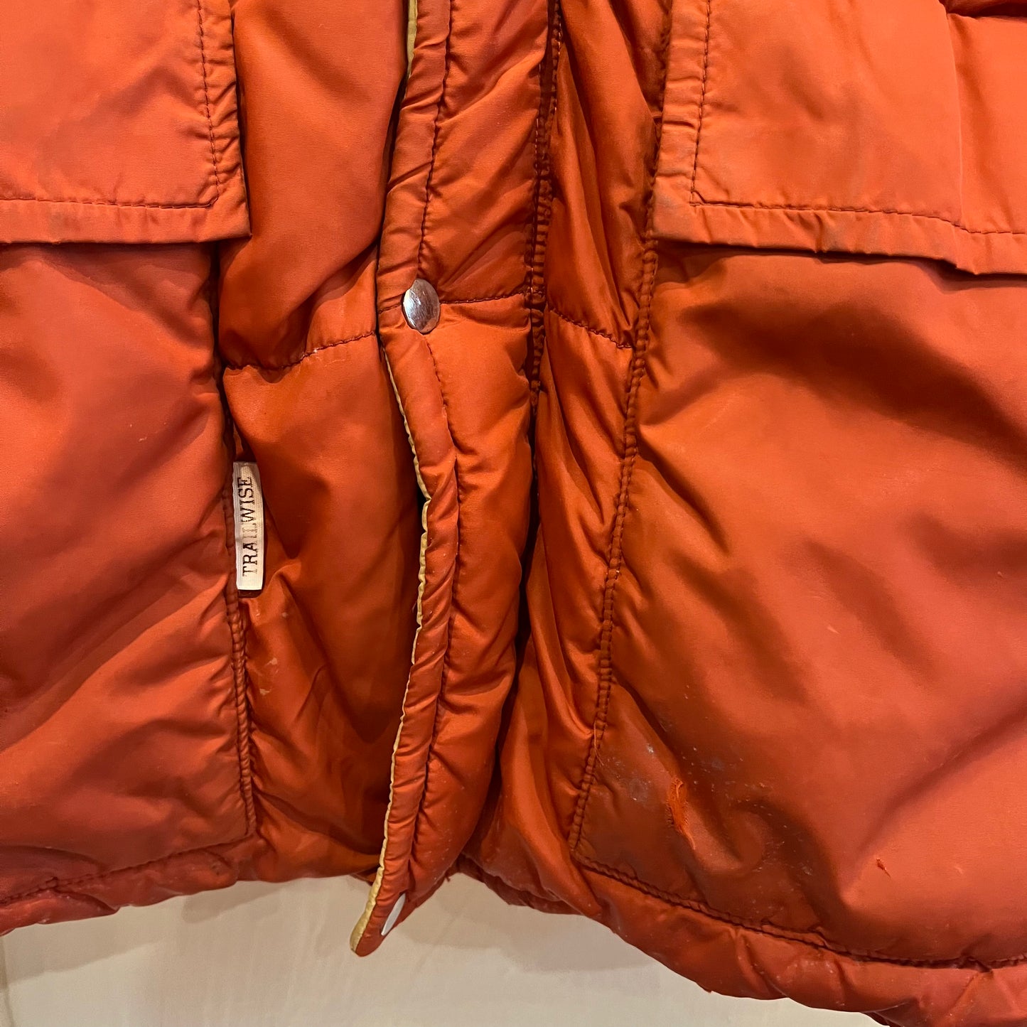 1970s Orange Down Filled Puffer Coat